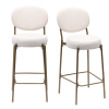 Velvet Metal Low Back Bar Height Bar Chairs