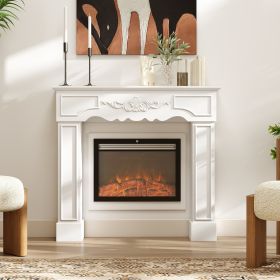 Baroque Fireplace Mantel (Option: White-1175x310x690 mm)