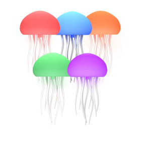 LED Jellyfish Light RGB Gradient Jellyfish Light With Dancing Legs And Touch Sensor, Rechargeable Cute Table Lamp For Bedroom, Living Room (Option: 5PCS)