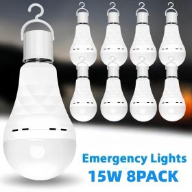 8PCS 4PCS Rechargeable LED Light Bulbs 80W Equivalent 1200mAh Battery Backup For Power Outages Emergency Use A19 Size E26 E27 Socket Portable Fla (Option: 8PACK)