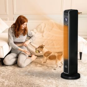 2-In-1 Portable Electric Tower Heater (Option: Black-255x250x790 mm)