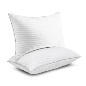 Set of 2 Machine Washable Down Alternative Bed Pillow with Cotton Cover - King (size: King)