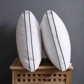 Set of 2 King size Gusseted Goose Down Feather Pillow in Organic Cotton Fabric (size: King)
