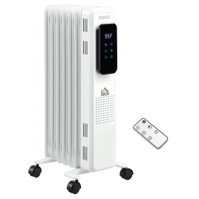 24.75" Electric Space Heater, Freestanding 161 Sq. Ft. Heater with 3 Modes, Timer, and Remote, 1500 W, White (Option: White-415x158x720 mm)