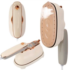 1Pc 1200W Foldable Handheld Clothes Iron Steamer With Wet Dry Ironing Mode Portable Garment Steamer Travel Clothing Wrinkles Remover With Tempera (Option: Beige)