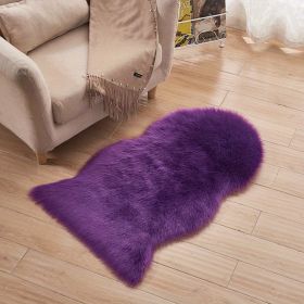 1pc Fluffy Imitation Wool Area Rug, Suede Fleece Bottom Long Imitation Wool Rug, Acrylic 80% Polyester 20%, 23.62*35.43inch, Living Room Bedroom (Color: Purple, size: 23.62*35.43inch)
