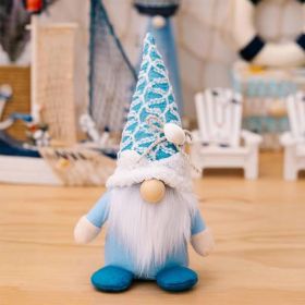 Christmas Gnomes Plush Decoration,Gnome Plush Christmas Decoration Handmade Swedish Dwarf Scandinavian Tomte Elf Gnomes for Home Office Table Dec (Color: Blue)