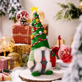 Christmas Gnomes Plush Decoration,Gnome Plush Christmas Decoration Handmade Swedish Dwarf Scandinavian Tomte Elf Gnomes for Home Office Table Dec (Color: Green)