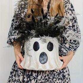 1Pc Resin Ghost Bucket Vase, Cute Virus Ghost Bucket, Christmas Festival Home & Kitchen Decor (size: large)