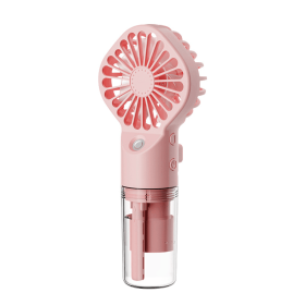 Portable Handheld Spray Fan 4-Speed Water Spray Mist Fan Summer Cooling Artifact USB Charging Summer Supplies Outdoor Mini Fan (Color: Pink)