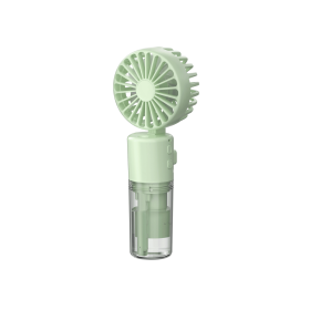 Portable Handheld Spray Fan 4-Speed Water Spray Mist Fan Summer Cooling Artifact USB Charging Summer Supplies Outdoor Mini Fan (Color: Green)