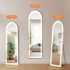 3 Color Lighting Mirror with LED Lights, 64"x21" Lighted Floor Standing Mirror with Stand, Wall Mounted Hanging