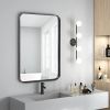 Large Rectangle Vanity Framed Mirror for Wall Matte Metal Framed 30x40 Inch Modern Mirror Tempered Glass For Living Room