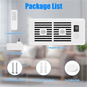 Register Booster Fan Smart AC Vent Booster Fan Fit 4in Plus 10in Register Holes With 3 Modes 10 Speeds 2H 4H Timer LCD Screen 2 Scent Diffuser Sl (Option: White)